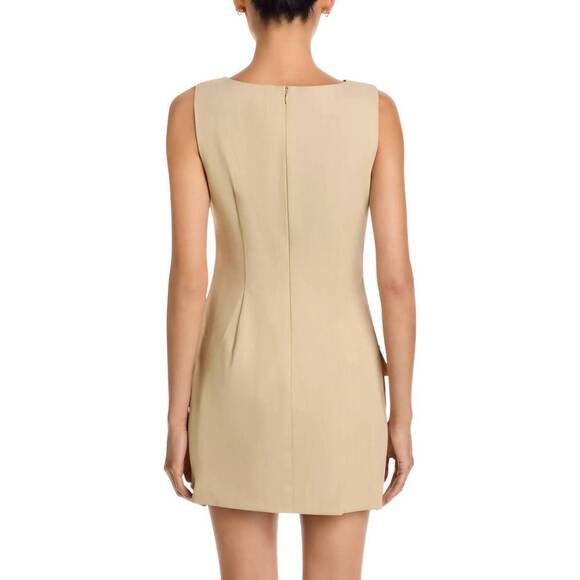 NEW STAUD sheila mini dress in tan pinestripe